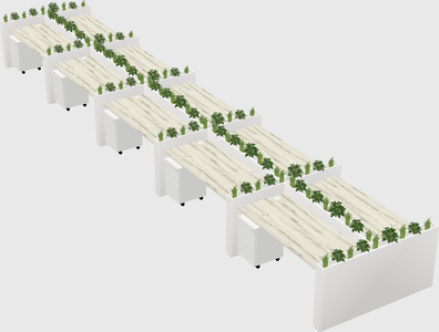 Rectangular shared desk