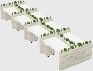Rectangular shared desk