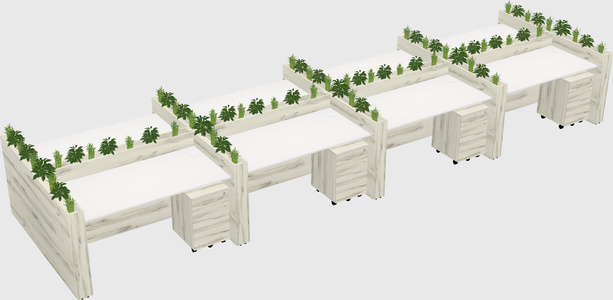 Rectangular shared desk