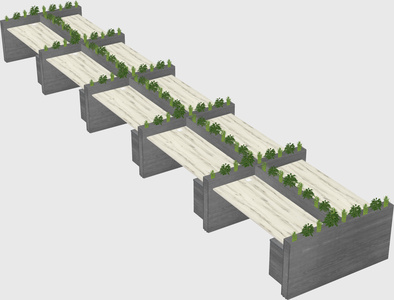 Rectangular shared desk