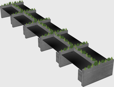 Rectangular shared desk