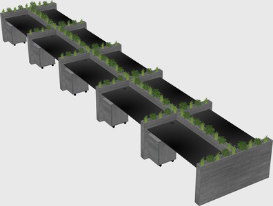 Rectangular shared desk