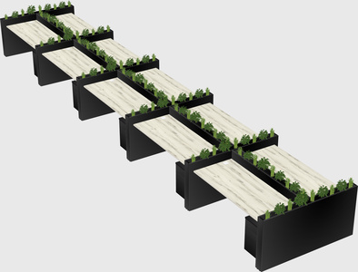Rectangular shared desk