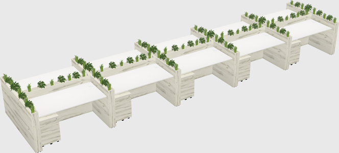 Rectangular shared desk