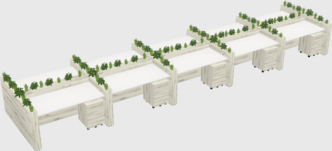 Rectangular shared desk