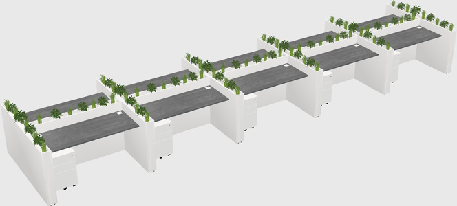 Rectangular shared desk