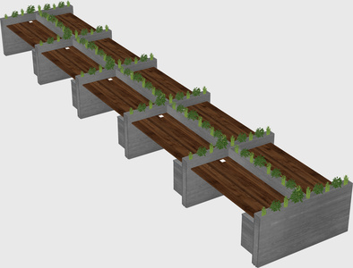 Rectangular shared desk