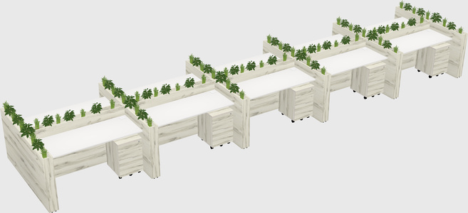Rectangular shared desk