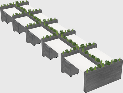 Rectangular shared desk