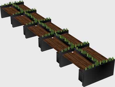 Rectangular shared desk