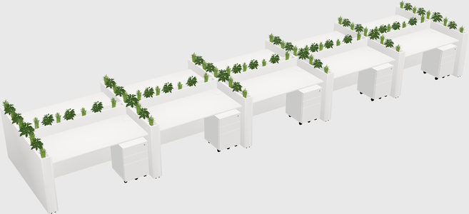 Rectangular shared desk