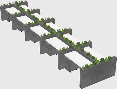 Rectangular shared desk