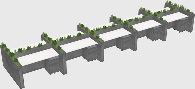 Rectangular shared desk