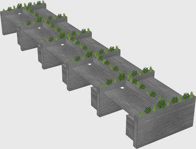 Rectangular shared desk