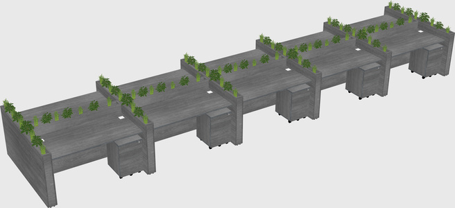 Rectangular shared desk