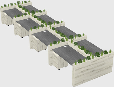 Rectangular shared desk