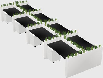 Rectangular shared desk
