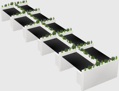 Rectangular shared desk
