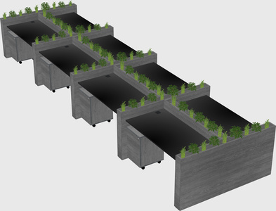 Rectangular shared desk