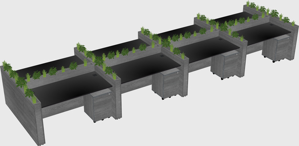 Rectangular shared desk