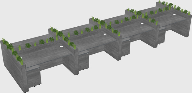 Rectangular shared desk