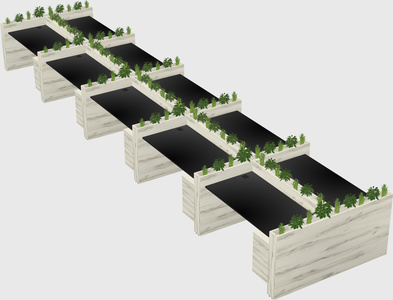 Rectangular shared desk