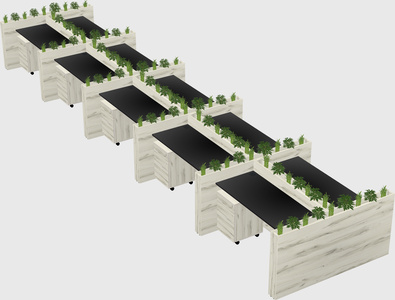 Rectangular shared desk