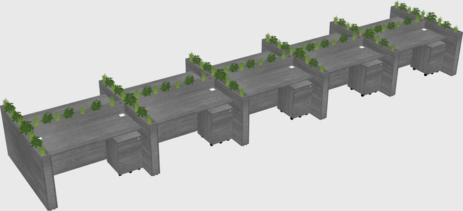 Rectangular shared desk
