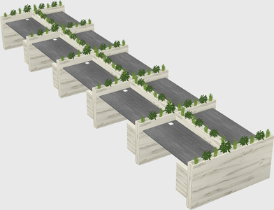 Rectangular shared desk