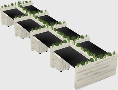 Rectangular shared desk