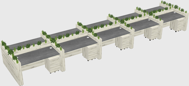 Rectangular shared desk