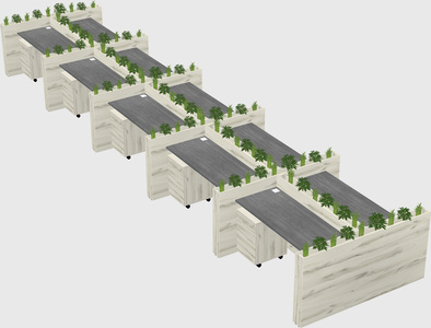 Rectangular shared desk