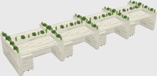 Rectangular shared desk