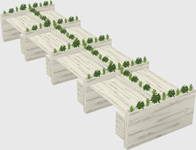 Rectangular shared desk