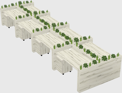 Rectangular shared desk
