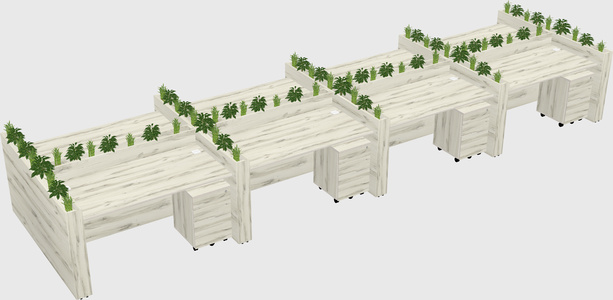 Rectangular shared desk