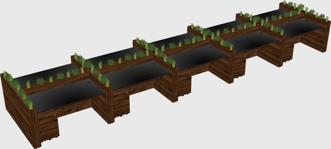 Rectangular shared desk