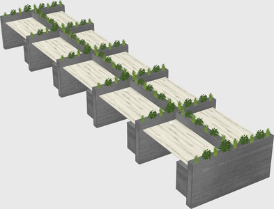 Rectangular shared desk