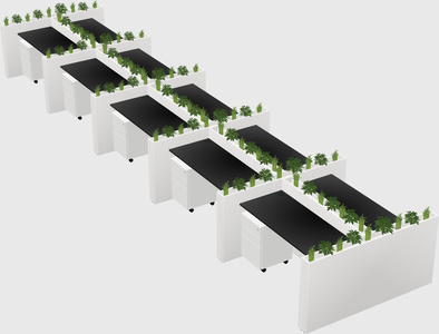 Rectangular shared desk