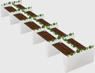 Rectangular shared desk