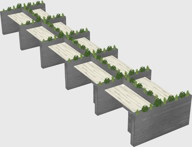 Rectangular shared desk