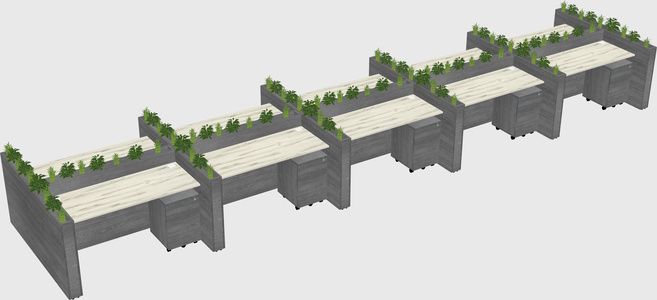 Rectangular shared desk