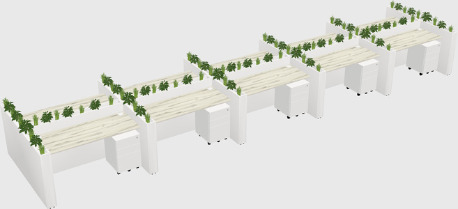 Rectangular shared desk