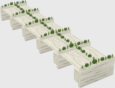 Rectangular shared desk