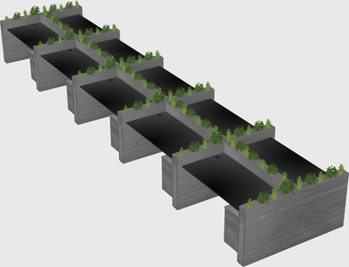 Rectangular shared desk