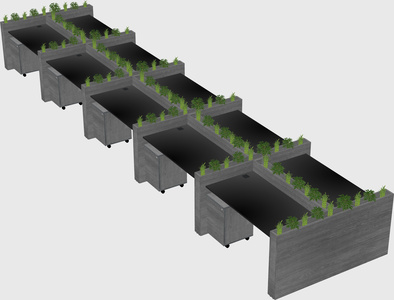 Rectangular shared desk