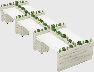 Rectangular shared desk