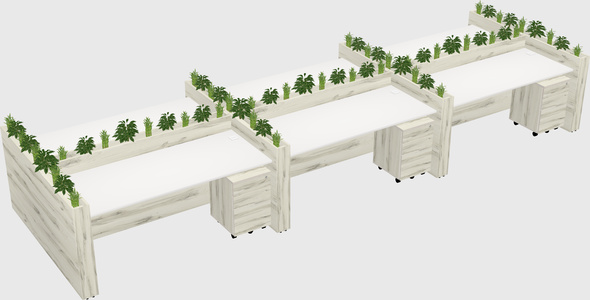 Rectangular shared desk