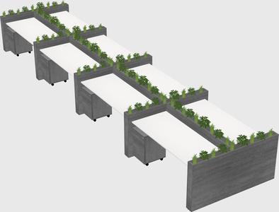 Rectangular shared desk