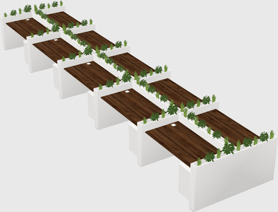 Rectangular shared desk